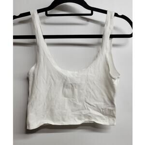 Topshop Scoop Neck Crop Top in White Size 6